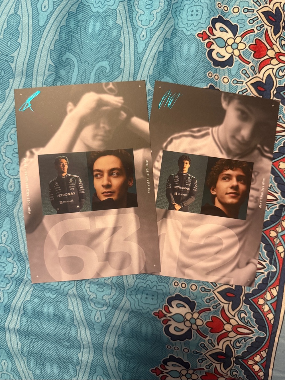 2026 George Russell and Kimi Antonelli driver cards